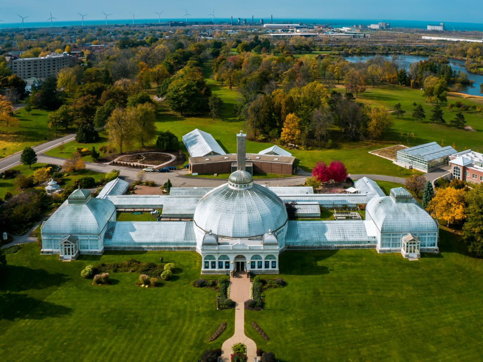 Buffalo Botanical Gardens overhead  photo of the complex